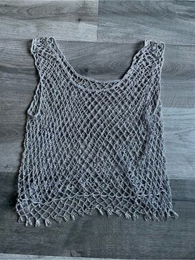 Y2K Sheer Iridescent Beaded Crochet Mermaid Top